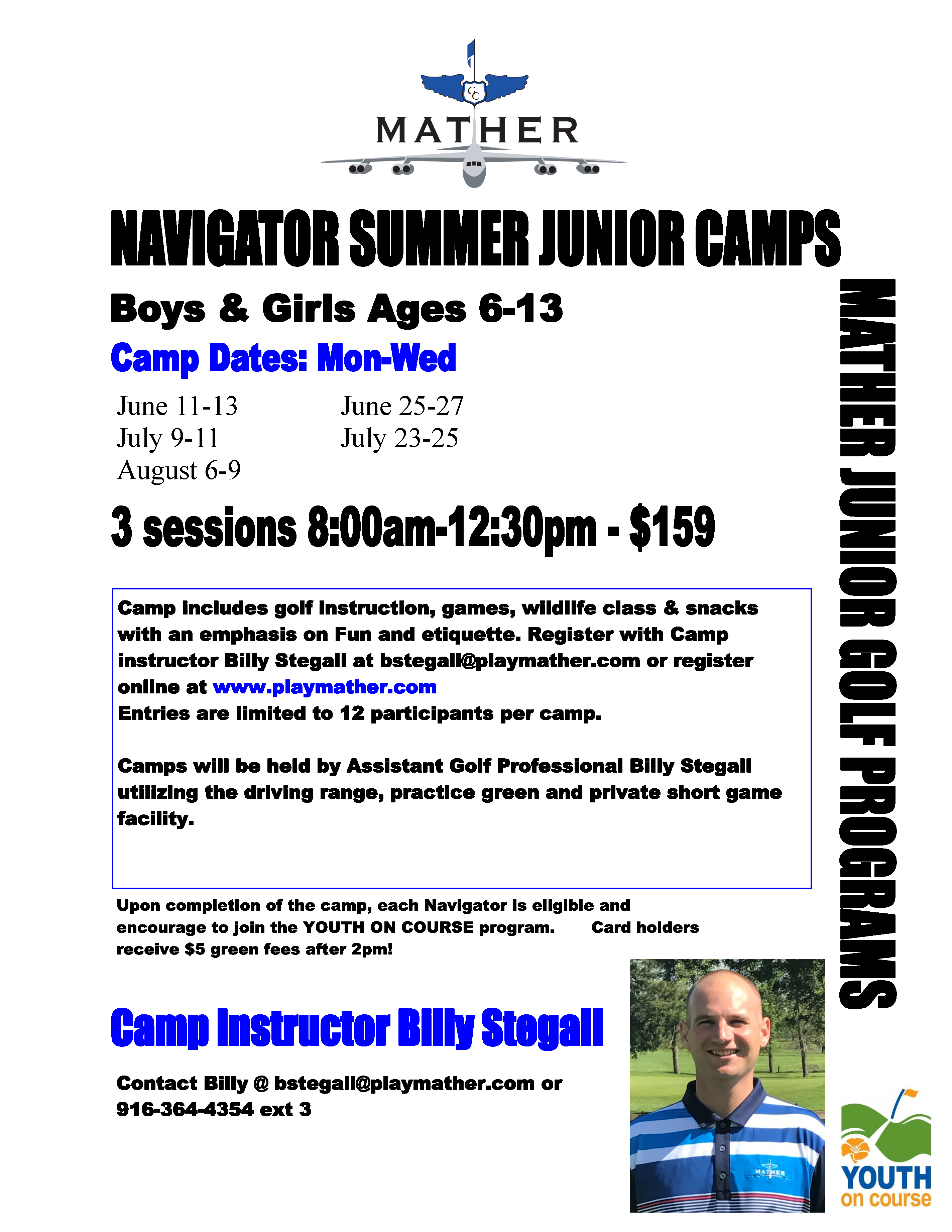 Billy Stegall Junior Camps 2018