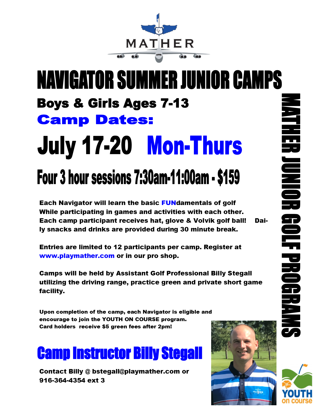 Billy Stegall Junior Camps 2017