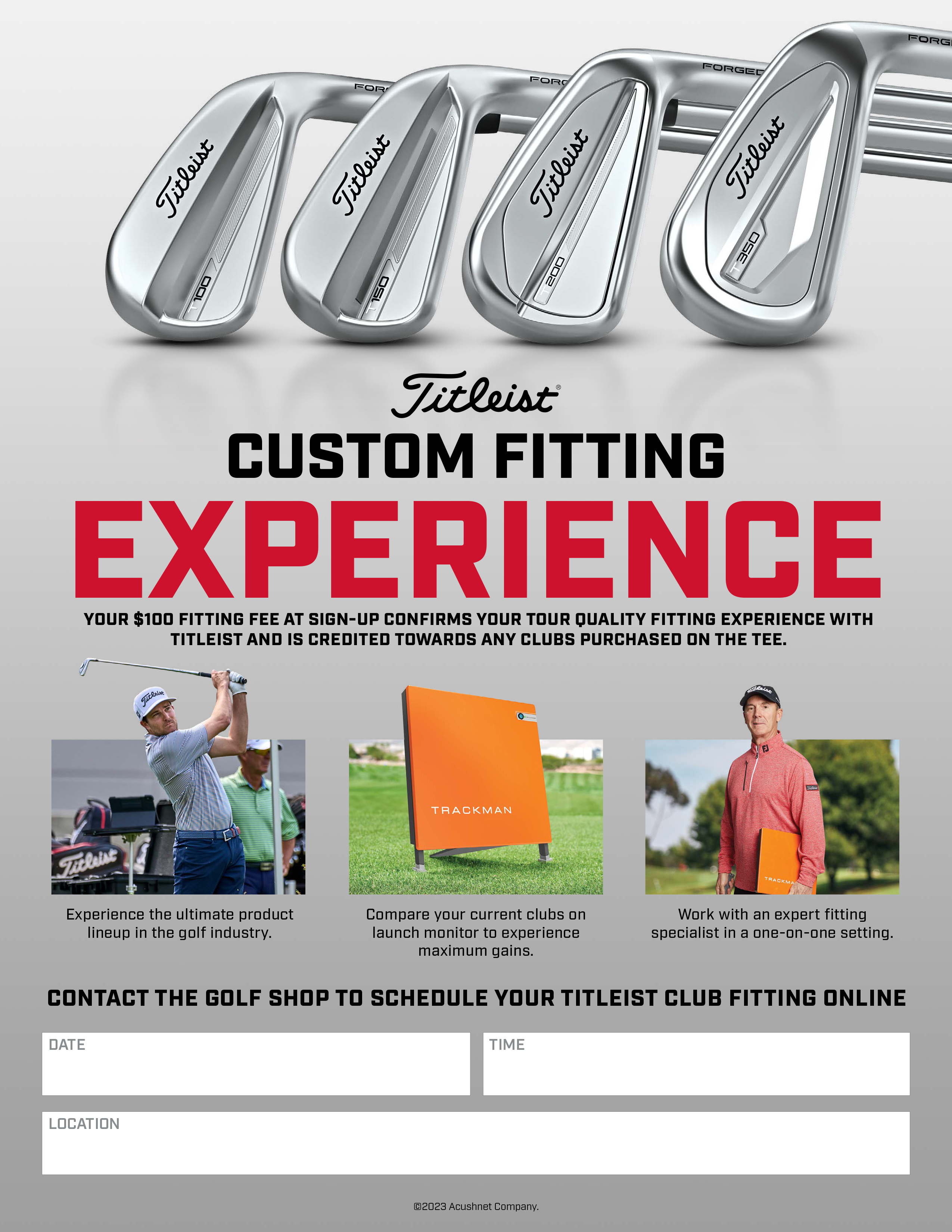 Titleist TSeries Fitting Experience Flyer 8pt5x11