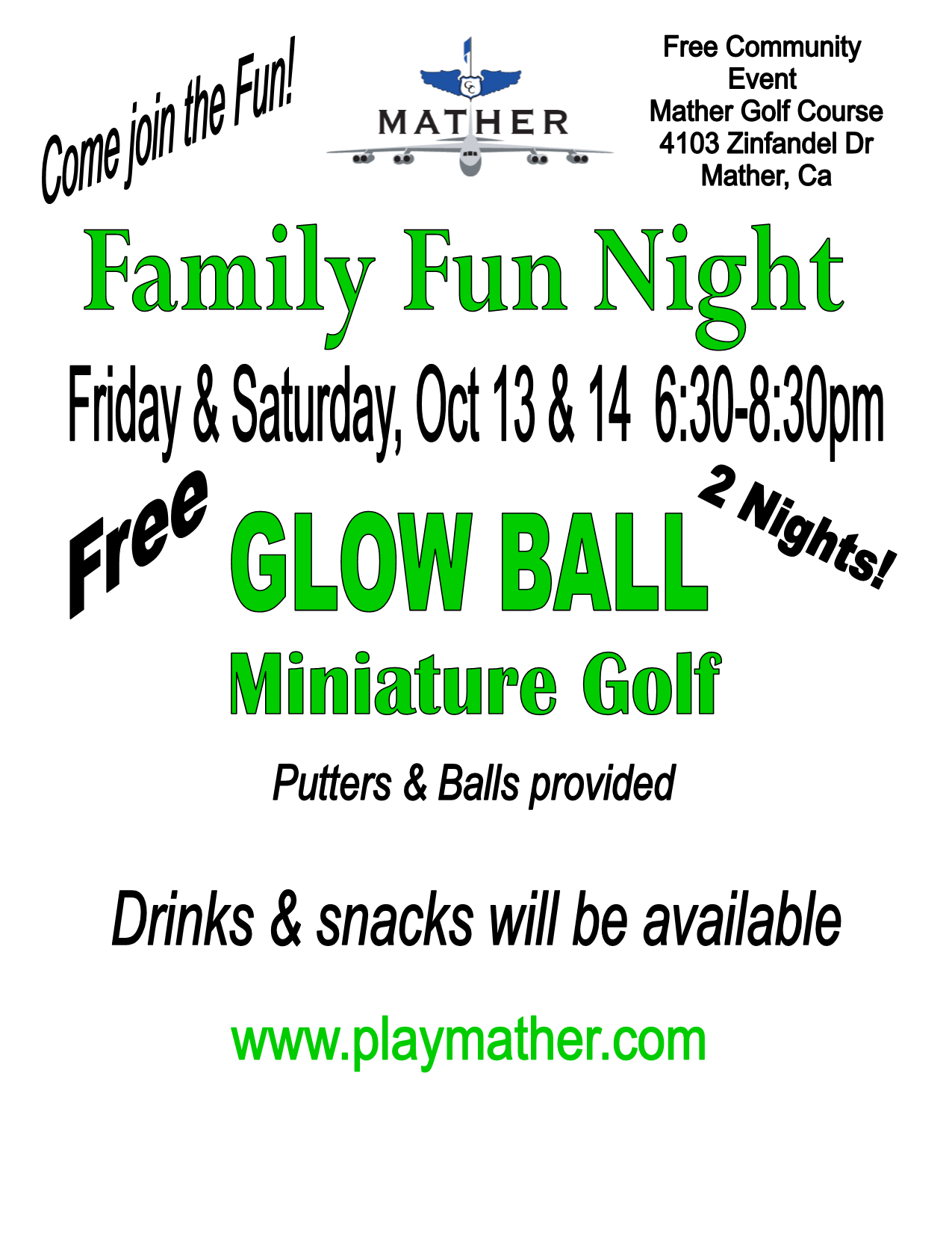 family fun night glowball Oct 2017